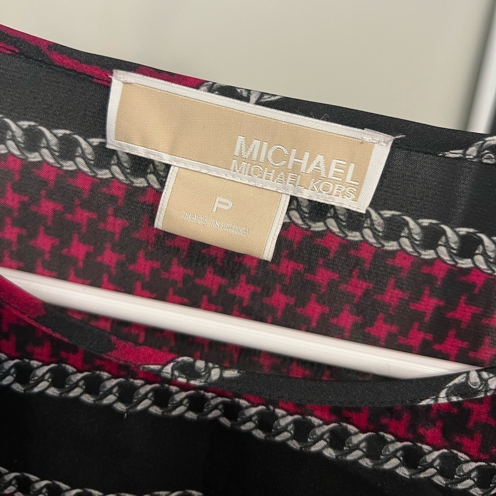 Grunge Michael Kors Cropped Stripe‎ Black Pink Punk Eclectic Sleeve Top - Small - Picture 6 of 11